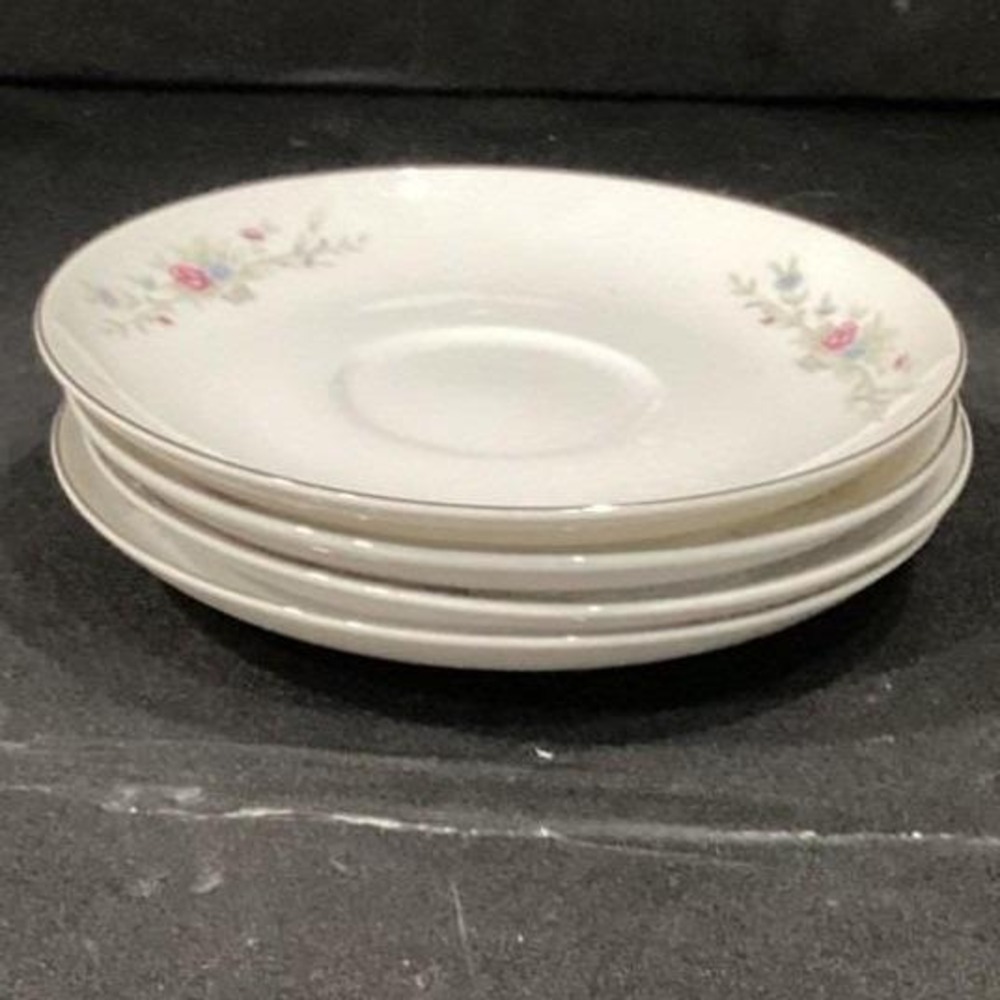 Florenteen Fine China Fantasia Saucers, Set of 4, Vintage Floral Porcelain Japan - Picture 7 of 10